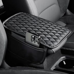 غطاء وحدة تحكم مركزية حصيرة واقي من الجلود الجلدية ، غطاء راحة ذراع السيارة مع جيبان جانبيان ، وسادة وحدة التحكم الوسطى المقاومة للماء مناسبة لمعظم السيارات ، سيارات الدفع الرباعي ، الشاحنة (الوردي) in Kuwait