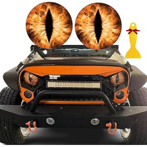 Beast Eyes Headlight Decals Pair, Eyes Decal for Jeep Headlights, Round Headlight Decal,3D Stereo Eyes Headlight Decal Stickers, Funny Decals for Truck Car Body Window Bumper Decoration (#01)