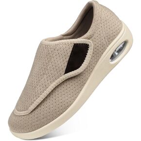 Women's Diabetic Shoes Wide Slip-on Orthopedic Shoes Arch Support Walking Sneakers with Air Cushion Adjustable Closure for Swollen Feet Pain Relief