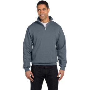 Jerzees mens 8 oz. 50/50 NuBlend Quarter-Zip Cadet Collar Sweatshirt(995M)-CHARCOAL GREY-L in Kuwait