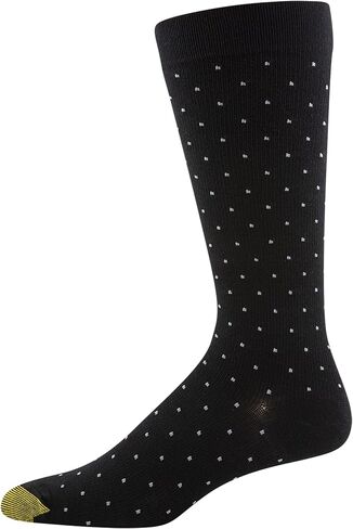 Gold Toe Men's Mild Compression Rib Over-The-Calf, 1-Pair, Black, Large in Kuwait