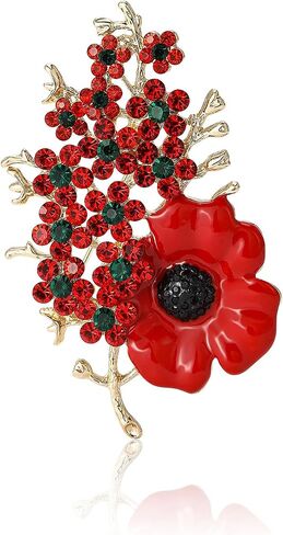 Rhinestone Flower Brooches for Women Enamel Floral Brooch Lapel Pins for Mom Wife Elegant Dress Accessories Mother's Day Jewelry Gifts in Saudi Arabia