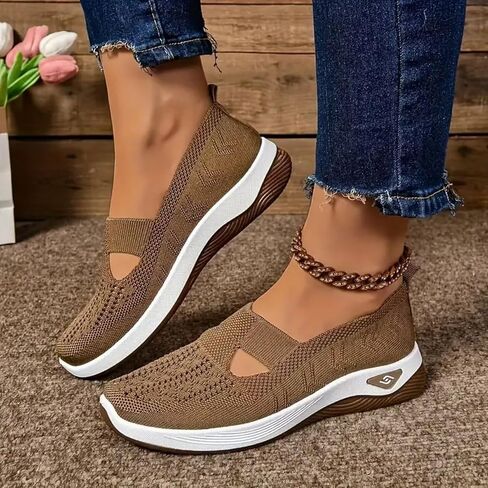 Orthopedic Walking Shoes for Women,2025 New Orthowalkway Womens Shoes,Woven Orthopedic Breathable Walking Sneaker Non-Slip Arch Support Slip on Shoes in Saudi Arabia