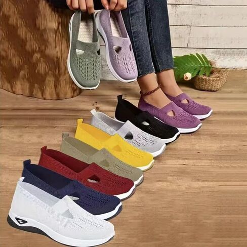 Orthopedic Walking Shoes for Women,2025 New Orthowalkway Womens Shoes,Woven Orthopedic Breathable Walking Sneaker Non-Slip Arch Support Slip on Shoes in Saudi Arabia
