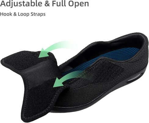 أحذية السكري للسيدات على نطاق واسع على حذاء العظام القوس الدعم للمشي مع إغلاق قابل للتعديل وسادة الهواء لتخفيف آلام القدمين in Kuwait