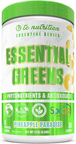 Essential Greens Powder | Optimize Health + Energy | Spectra, Organic Matcha, Spirulina, More | Probiotics & Digestion Support, Antioxidants | Stevia Sweetened, Saskatoon Berry,30 Serv, Non-GMO, Vegan in Saudi Arabia