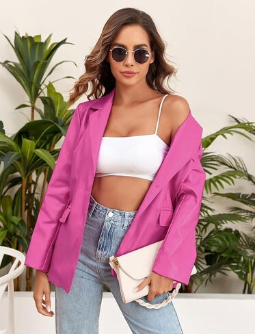 CYCLAMEN 2024 Fall Womens Faux Leather Jacket Blazer Motorcycle Coats Winter Outfits Clothes in Saudi Arabia