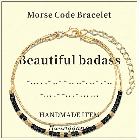 Inspirational Gifts for Women, Morse Code Bracelets Secret Message for Daughter Mom Best Friend Teacher Mother's Day Valentine's Day Birthday Christmas Graduation Unique Funny Gifts in Saudi Arabia