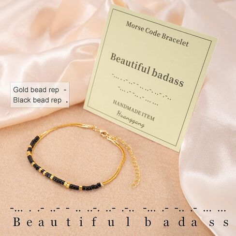 Inspirational Gifts for Women, Morse Code Bracelets Secret Message for Daughter Mom Best Friend Teacher Mother's Day Valentine's Day Birthday Christmas Graduation Unique Funny Gifts in Saudi Arabia