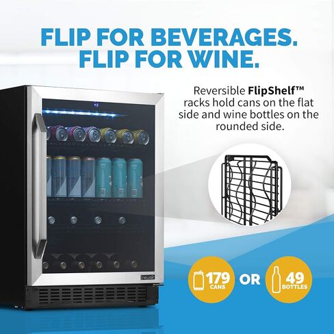 NewAir 24" Wine and Beverage Refrigerator Cooler, 20 Bottle and 70 Can Capacity, Built-in or Freestanding Dual Zone Fridge in Stainless Steel with Splitshelf ™ AWB-400DB in Saudi Arabia