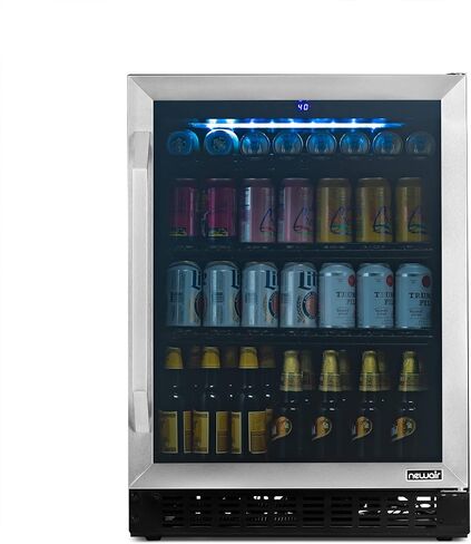 NewAir 24" Wine and Beverage Refrigerator Cooler, 20 Bottle and 70 Can Capacity, Built-in or Freestanding Dual Zone Fridge in Stainless Steel with Splitshelf ™ AWB-400DB in Saudi Arabia
