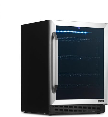 NewAir 24" Wine and Beverage Refrigerator Cooler, 20 Bottle and 70 Can Capacity, Built-in or Freestanding Dual Zone Fridge in Stainless Steel with Splitshelf ™ AWB-400DB in Saudi Arabia