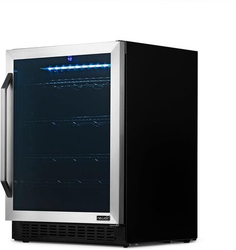 NewAir 24" Wine and Beverage Refrigerator Cooler, 20 Bottle and 70 Can Capacity, Built-in or Freestanding Dual Zone Fridge in Stainless Steel with Splitshelf ™ AWB-400DB in Saudi Arabia