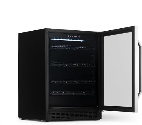 NewAir 24" Wine and Beverage Refrigerator Cooler, 20 Bottle and 70 Can Capacity, Built-in or Freestanding Dual Zone Fridge in Stainless Steel with Splitshelf ™ AWB-400DB in Saudi Arabia