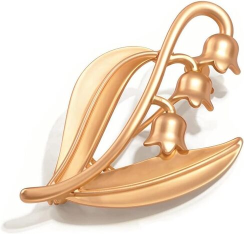 Mother's Day Gifts Lily of the Valley Brooch for Women Rhinestone/18k Gold Plated/Pearl Lily Flower Pin Elegant Dress Accessories Lily of the Valley Brooches Jewelry Gifts for Mom Wife in Kuwait