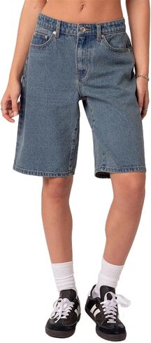 Raruxxin Women Y2K Bermuda Denim Shorts Low Rise Wide Leg Knee Bength Carpenter Long Jean Shorts Summer Cow Girl Jorts Baggy in Kuwait