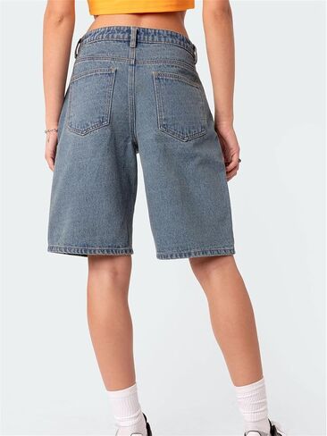 Raruxxin Women Y2K Bermuda Denim Shorts Low Rise Wide Leg Knee Bength Carpenter Long Jean Shorts Summer Cow Girl Jorts Baggy in Kuwait