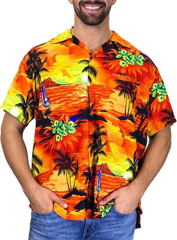 Funky Hawaiian Shirt, Shortsleeve, Parrot, Darkblue, XXL in Saudi Arabia