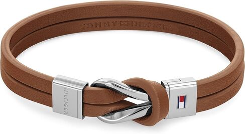 Tommy Hilfiger Men's Jewelry Ionic Plated Black Steel and Black Leather Bracelet, Color: Black (Model: 2790442) in Saudi Arabia