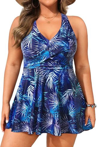 Plus Size Tankini Swimsuit - Two Piece Swimsuit Dress Tummy Control Swimwear 2025 Cross Back Bathing Suit in Saudi Arabia