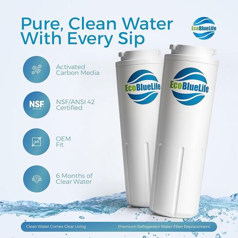 فلتر مياه بديل من EcoBlueLife، متوافق مع Maytag UKF8001، EDR4RXD1، 4396395، Pur Filter 4، Kenmore 46-9005 in Saudi Arabia