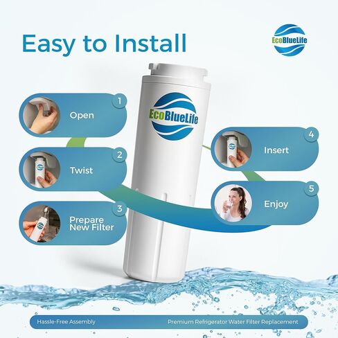 فلتر مياه بديل من EcoBlueLife، متوافق مع Maytag UKF8001، EDR4RXD1، 4396395، Pur Filter 4، Kenmore 46-9005 in Saudi Arabia