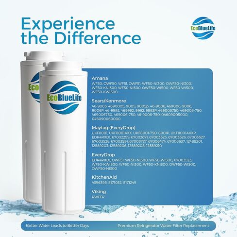 فلتر مياه بديل من EcoBlueLife، متوافق مع Maytag UKF8001، EDR4RXD1، 4396395، Pur Filter 4، Kenmore 46-9005 in Saudi Arabia