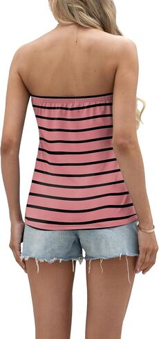 IWOLLENCE Women's Floral Tube Tops Casual Summer Backless Strapless Top Sleeveless Bandeau Tanks Shirt in Saudi Arabia