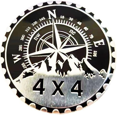 4 x 4 Metal Automotive Badge 3D Metal Car Emblems Emblems Round Emblem Decals Car Badge Decals Stickers Compatible with Vehicles Jeep Wrangler Vehicles Trucks SUV RV Decorations (W N E-Rated) in Saudi Arabia