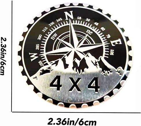 4 x 4 Metal Automotive Badge 3D Metal Car Emblems Emblems Round Emblem Decals Car Badge Decals Stickers Compatible with Vehicles Jeep Wrangler Vehicles Trucks SUV RV Decorations (W N E-Rated) in Saudi Arabia