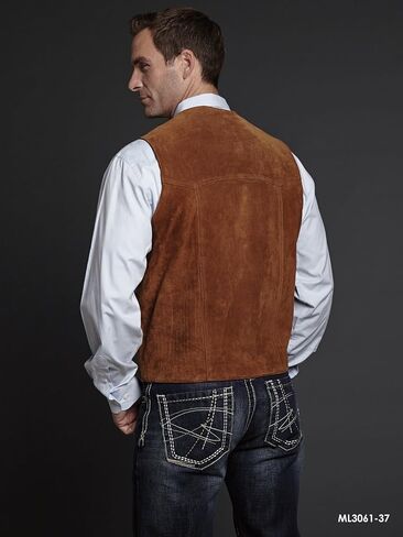 Cripple Creek Men's Suede Leather Vest in Saudi Arabia