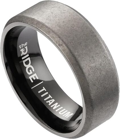 The Ridge Tungsten Rings For Men - Mens Wedding Band - Strong, Durable, and Scratch-Resistant Beveled Ring With Silicone Band in Saudi Arabia