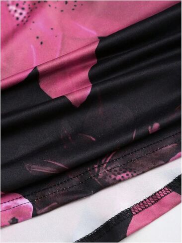Women's Floral Print Maxi Skirt Ruffle Hem Ruched Fishtail Bodycon Long Skirts Vacation Going Out Outfits in Saudi Arabia