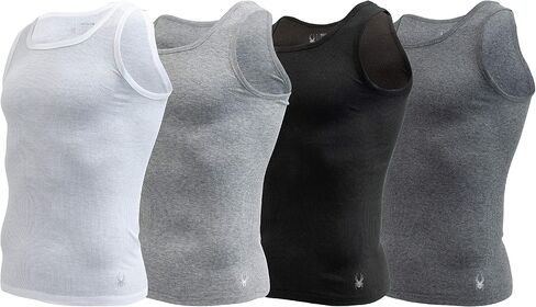 Spyder Mens Pro Cotton Pro Stretch Tank Tops A Shirts (White, Small) in Kuwait