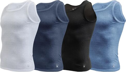 Spyder Mens Pro Cotton Pro Stretch Tank Tops A Shirts (White, Small) in Kuwait