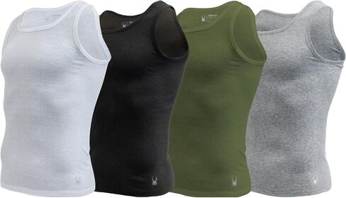 Spyder Mens Pro Cotton Pro Stretch Tank Tops A Shirts (White, Small) in Kuwait