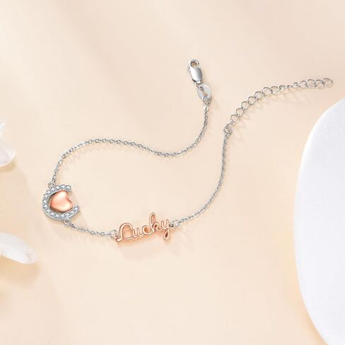TIGER RIDER Heart Charm/Butterfly/Ballerina Dancer/Pineapple/Four Leaf Clover/Horseshoe/Pet Paw/Dragonfly Bar 925 Sterling Silver Bracelet Gift for Women in Saudi Arabia