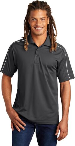 Sport-Tek Micropique Sport-Wick Piped Polo L Black/ True Red in Kuwait