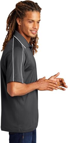 Sport-Tek Micropique Sport-Wick Piped Polo L Black/ True Red in Kuwait