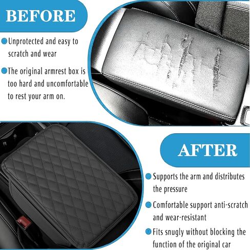 غطاء وحدة تحكم مركزية حصيرة واقي من الجلود الجلدية ، غطاء راحة ذراع السيارة مع جيبان جانبيان ، وسادة وحدة التحكم الوسطى المقاومة للماء مناسبة لمعظم السيارات ، سيارات الدفع الرباعي ، الشاحنة (الوردي) in Kuwait