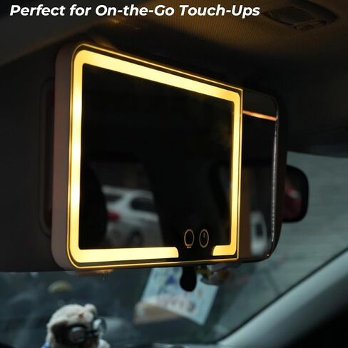 LED Car Sun Visor Vanity Mirror - Upgraded 3X Detail, Rechargeable Makeup Mirror with 3 Light Modes & 4-Level Brightness, Dimmable Touch Control for Cars, SUVs, Trucks in Saudi Arabia
