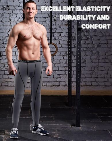 6 Pcs Men's Compression Pants Athletic Running Tights Rapid Dry Men's Leggings for Sports Thermal Base Layer Bottoms for Basketball Yoga Workout, 6 Colors, L Multicolor in Saudi Arabia