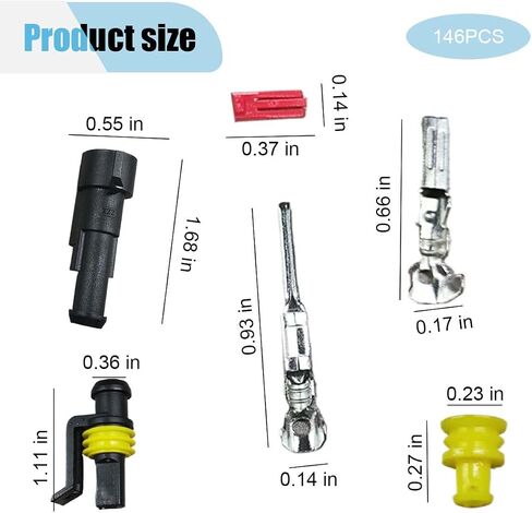 20 Kits 2 Pin Electrical Wire Connectors, Waterproof Male Female Terminal 2 Way Wire Connector Plug Kit, Automotive Electrical Connectors for Motorcycle Car Truck Boat Marine (2 pin) in Saudi Arabia