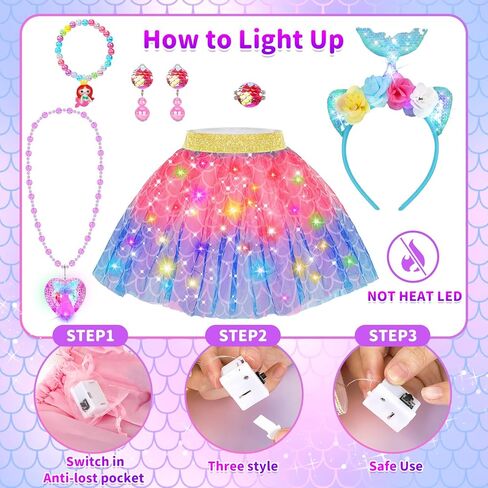 الأميرة تلبس ملابس للفتيات 4-6 ، هدايا عيد ميلاد عيد الفصح للأطفال ، تضيء ألعاب الأطفال للطفل لمدة 3 فتيات يبلغ من العمر 4 سنوات in Kuwait