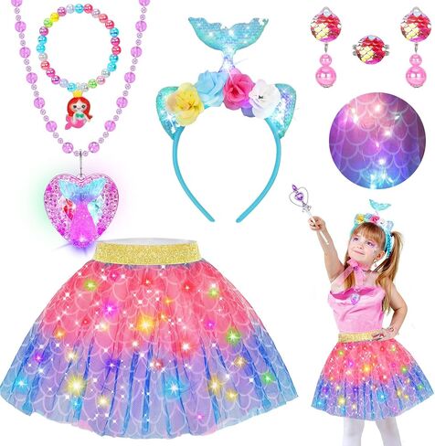 الأميرة تلبس ملابس للفتيات 4-6 ، هدايا عيد ميلاد عيد الفصح للأطفال ، تضيء ألعاب الأطفال للطفل لمدة 3 فتيات يبلغ من العمر 4 سنوات in Kuwait