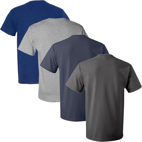 Fruit of the Loom Men's Crew Neck T-Shirt (Pack of 4), Assorted Blues and Grays, X-Large in Saudi Arabia