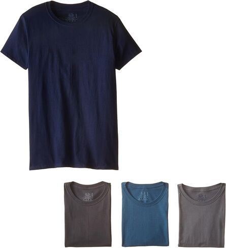 Fruit of the Loom Men's Crew Neck T-Shirt (Pack of 4), Assorted Blues and Grays, X-Large in Saudi Arabia