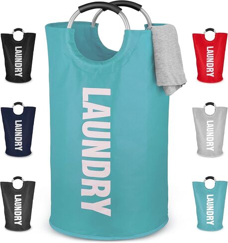 Zulay Home 82L Large Heavy Duty Laundry Basket Collapsible - Non-Slip Padded Laundry Bag With Handles - Waterproof Collapsible Laundry Baskets & Laundry Hampers For Bedroom, Dorm, Travel (Black) in Saudi Arabia