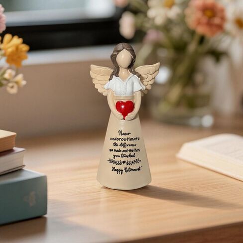 Retirement Gift for Woman 2025 Happy Retirement Gifts for Women Coworker Teacher Nurses Boss Friends Mom Grandma Retired Gifts 5.8" Angel Figurine Retired Party Decorations (Granite) in Saudi Arabia