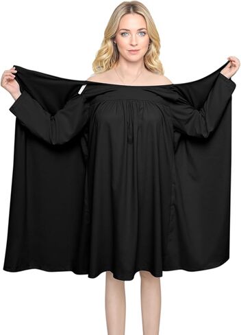 Hospital Gowns for Women Post Shoulder Surgery Dress Tear Away Snap Long Sleeve Dress Nursing Gowns in Kuwait
